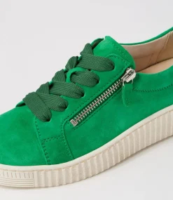 Amelia Verde Beige Suede Sneakers
