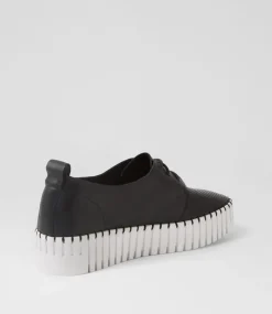 Batu Black White Leather Sneakers
