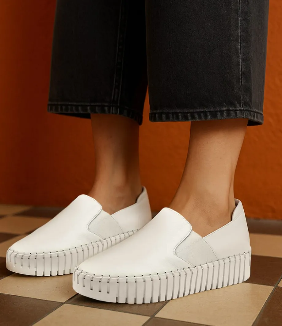Becca Dj White Leather