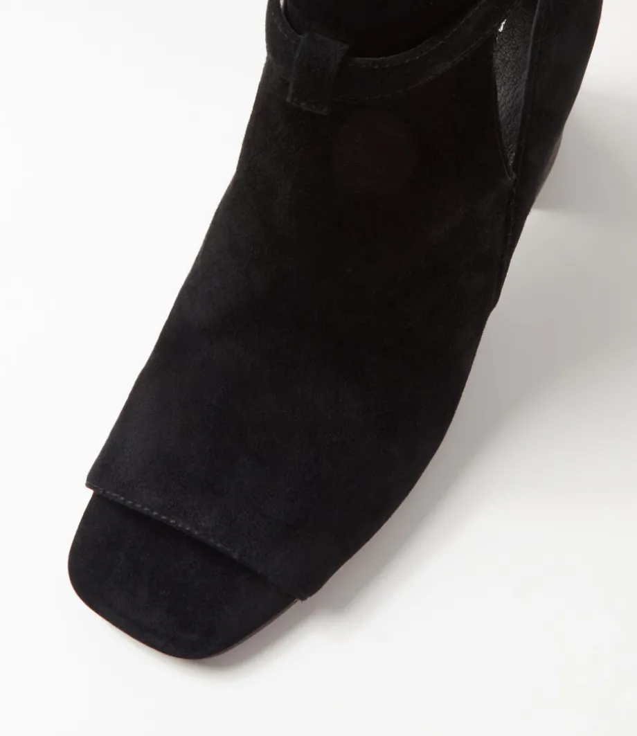 Cerina Black Suede Sandals