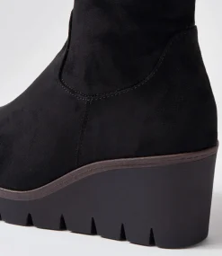 Chloette Schwarz Suede Knee High Boots