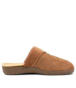 Comfy W Caramel Microsuede Slippers