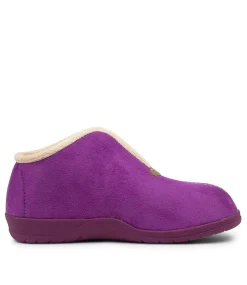 Cuddles W Purple Microsuede Slippers
