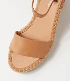 Gonice Cappuccino Tan Leather Espadrilles