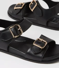 Hastice W Black Leather Sandals