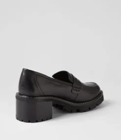 Jinnah Black Leather Heels
