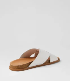 Nedal White Patent Leather Slides