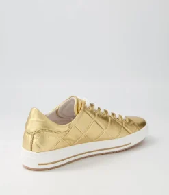 Nissy Gold Leather Sneakers