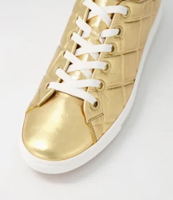 Nissy Gold Leather Sneakers