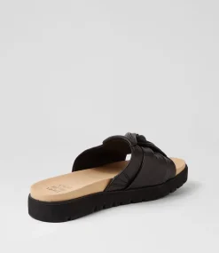Nulla Xw Black Leather Slides