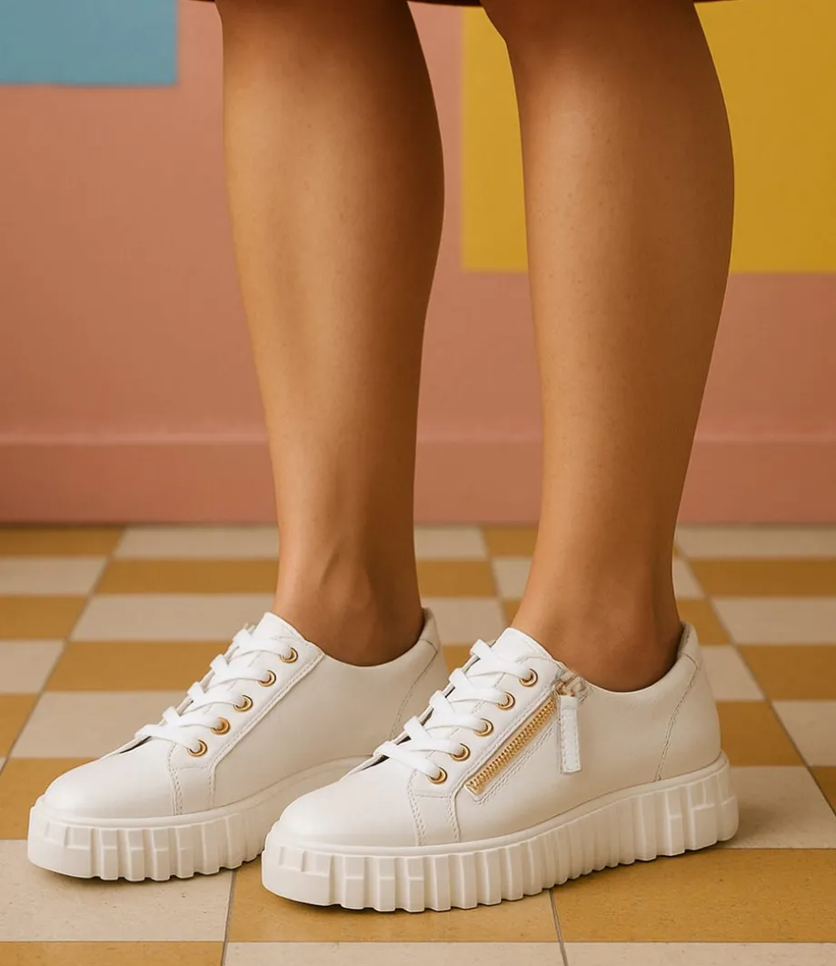 Osloe White Leather Sneakers