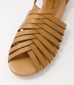 Pleva Tan Leather Sandals