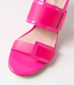 Sistel Hot Pink New Bubble Patent Vinylite Mules