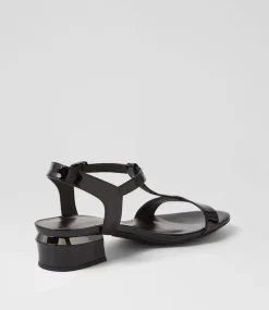 Taner Black Patent Leather Sandals