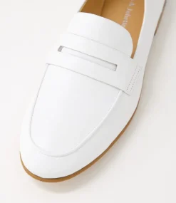 Ulani White Leather Loafers