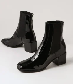 Werdy Black Patent Leather Chelsea Boots