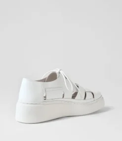 Yao White Leather Sneakers