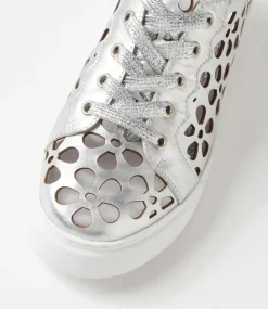 Yarry Silver White Leather Sneakers