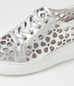 Yarry Silver White Leather Sneakers