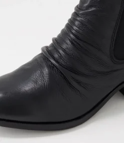 Zuri Black Leather Ankle Boots